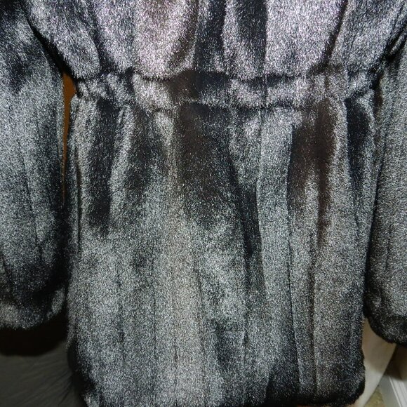 White House Black Market Faux Fur Mink Drawstring Jacket Coat Size XS - Picture 8 of 11